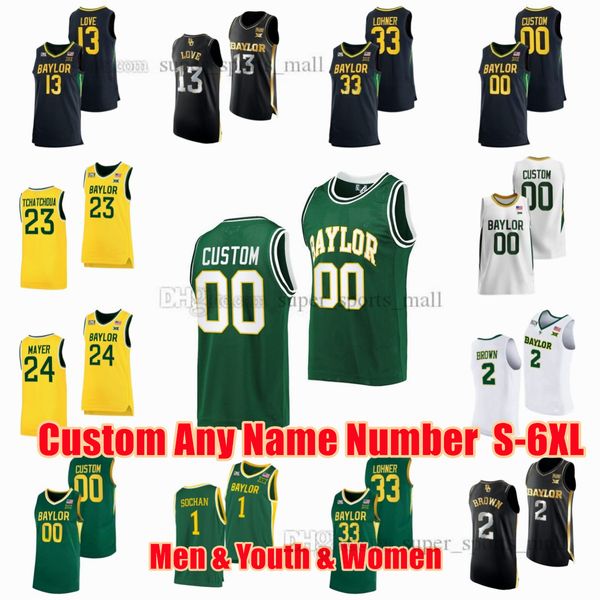 NCAA XS-6XL Baylor Bears College-Basketballtrikots Teague Butler Acy Sochan Love Bridges George Lohner Bonner Cryer Tchamwa Thamba Mitchell Butler Männer Jugend Frauen