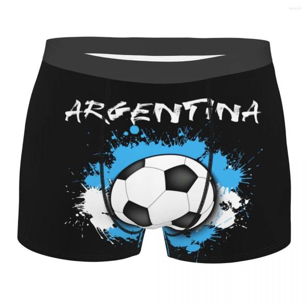 Cuecas Masculinas Cuecas Argentina Bandeira Bola De Futebol Contra Padrão Masculino Homem Curto Boxer Cueca