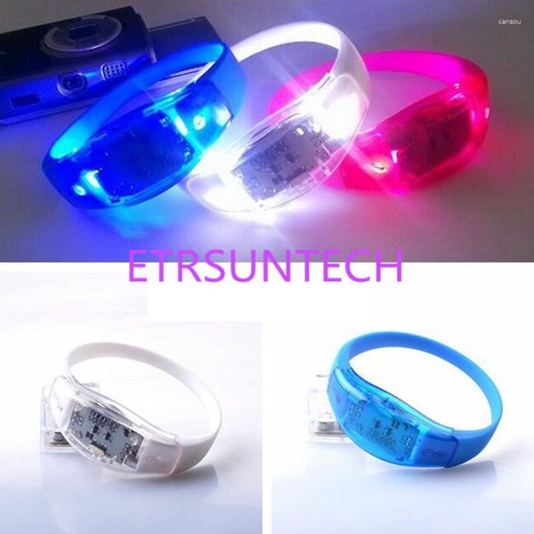 Party Dekoration 100 teile/los LED Sprachsteuerung Armbänder Leuchtendes Armband Nachtlicht Kinderspielzeug Glow In The Dark Zubehör