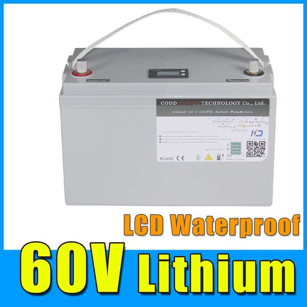 60V 20AH 40AH 2000W 3000W Scooter elétrica bateria de íon de lítio LCD à prova d'água