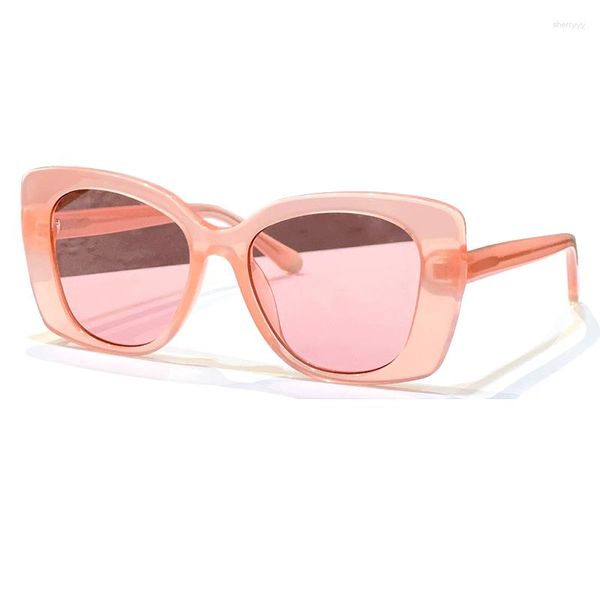 Sonnenbrillen für Damen, modisches Trend-Design, Sommer, UV400, Farbverlauf, Gafas De Sol Mujer mit Etuis