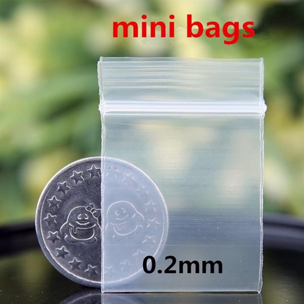 Trasparente Mini miniatura chiusura lampo in plastica sacchetti di imballaggio per alimenti fagioli caramelle gioielli richiudibile PE spesso autosigillante piccolo276x