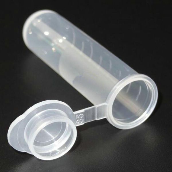 Suprimentos de laboratório 300 unidades 5 ml plástico transparente centrífuga de teste EP tubos tampa de encaixe frascos amostra laboratório recipiente laboratório escola teste 287U
