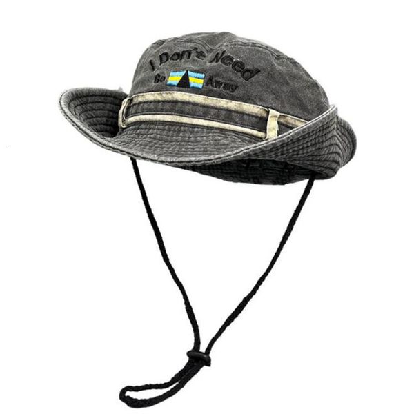 Chapéus de aba larga chapéus de balde feminino meninas Y2K chapéus de balde com cordão de aba larga caminhadas pesca proteção solar UV Safari unissex Boonie 230724