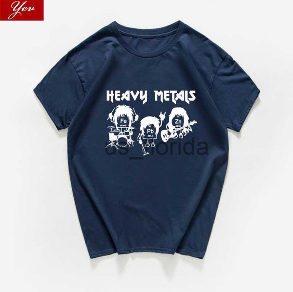 Camisetas masculinas Heavy Metals T Shirt Men cool streetwear hip hop Química Tabela Periódica Rock Roll Música Física Biologia punk tshirt men tshirt J230724