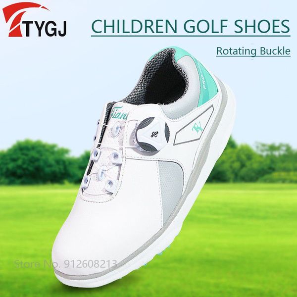 TTYGJ Sneakers sportive da golf per bambini impermeabili Ragazzi Ragazze Scarpe da golf traspiranti Fibbia a manopola Calzature genitore-figlio Allenatore antiscivolo