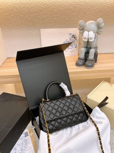 Frauen Designer -Tasche Neue Version Kette Crossbody Bag Top -Version Kaviar -Tasche mit schwarzem Ledermaterial Bag Designer Bag Tote