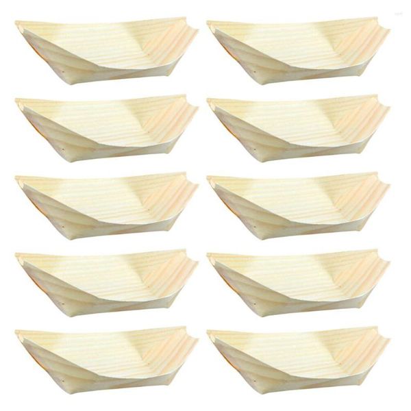 Set di stoviglie Usa e getta in legno Kayak Snack Tray Boat Stoviglie in stile giapponese a forma di sushi