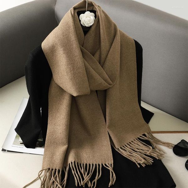 Schals Winter Kaschmir Schal Für Frauen Lange Quasten Stirnband Hijab Stola Schals Wrap Elegante Damen Pashmina Weibliche Echarpe