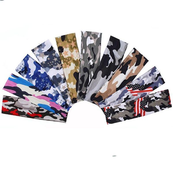 Fasce Moda Camouflage Sport Sudore Fascia Assorbente Ciclismo Yoga Uomo Fascia per il sudore Fasce per capelli in cotone unisex Testa Sicurezza sportiva D Dhbo6