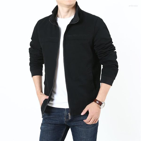 Casacos masculinos primavera outono masculino casual solto à prova de vento jaqueta impermeável blusão moda masculino bomber casacos para homem tamanho M-4XL