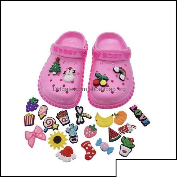 Parti di scarpe Accessori Scarpe 100 Pz / lotto Bella Cute Cartoon Pvc Charms Fibbie Action Figure Fit Bracciali Zoccolo Jibz Bambini Ragazze Ragazzi D Dhiev