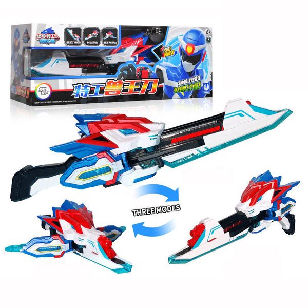 Transformation Toys Robots Three Mode Mini Press Transformation Toys Sword с звуковыми и световыми фигурками Miniforce X деформация арбалет игрушка оружия 230721