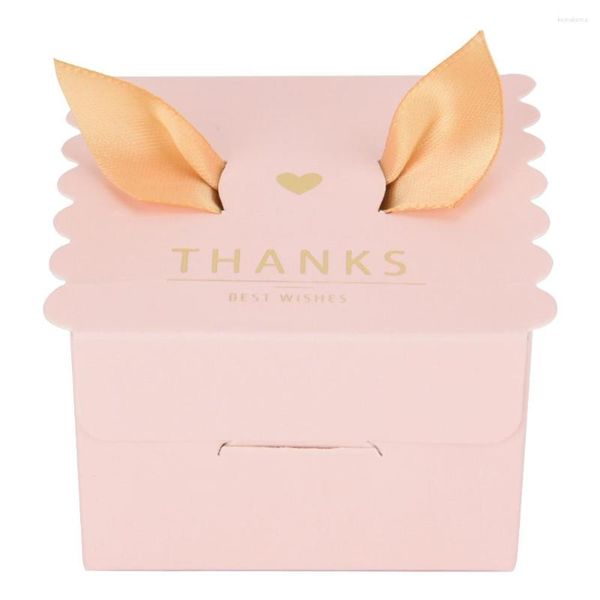 Geschenkpapier 50 Stück Hochzeitsfeier Papier Süßigkeiten Schokolade Kuchen Dekoration Box Rosa Danke Urlaub Geschenke Lieferungen