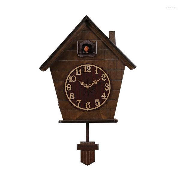 Wanduhren Vintage Große Uhr Holz 3D Wohnzimmer Kuckuck Pendel Vogel Silent Timer Home Schlafzimmer Kinder Reloj Dekor SC318