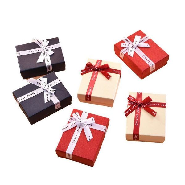 Scatole per gioielli Anello di carta con design a fiocco per orecchini Custodia per imballaggio Regalo di San Valentino Drop Delivery Display Dhtzv