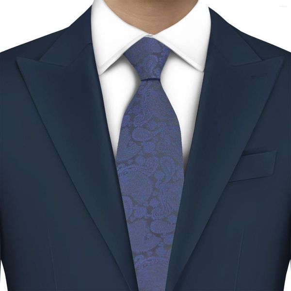 Laços Laço LYL 8CM Azul Escuro Luxo Jacquard Acessórios Paisley Elegante Padrinho Presentes Gravata Para Cavalheiros
