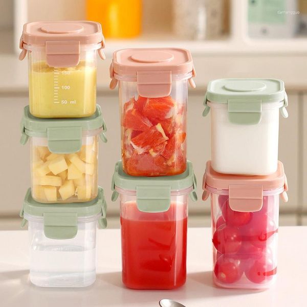 Bottiglie di stoccaggio Contenitore colorato per la preparazione degli alimenti con coperchio ermetico Mini frigorifero creativo Conservazione multifunzionale