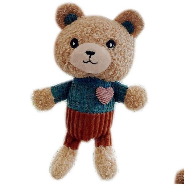 Portachiavi Cordini Kawaii Peluche Teddy Bear Portachiavi Cute Love Doll Borsa Pendenti Giocattoli Morbido Cotone Portachiavi Ragazze E Bambini Regalo Drop Delive