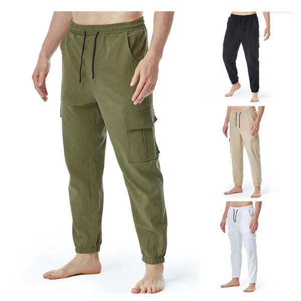 Pantaloni da uomo 2023 cotone e lino giapponese sciolto casual leggero elastico in vita Yoga casa