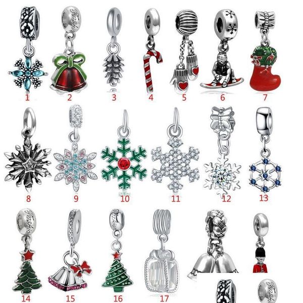 Charms Alloy Christmas Snowman Days Skl Loose Beads Fit Original Charm Bracelet Colar DIY Jóias Drop Delivery Findings Components