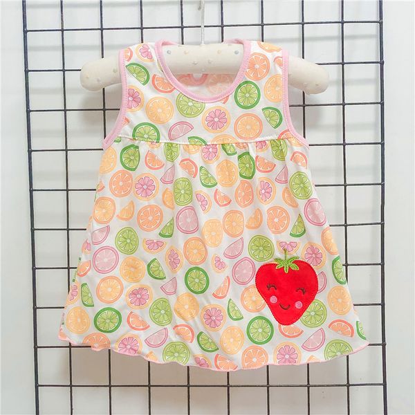 Novo vestido de verão para bebê roupas infantis 0-24M recém-nascidos vestidos de flores de algodão roupas de verão multi padrão para meninas