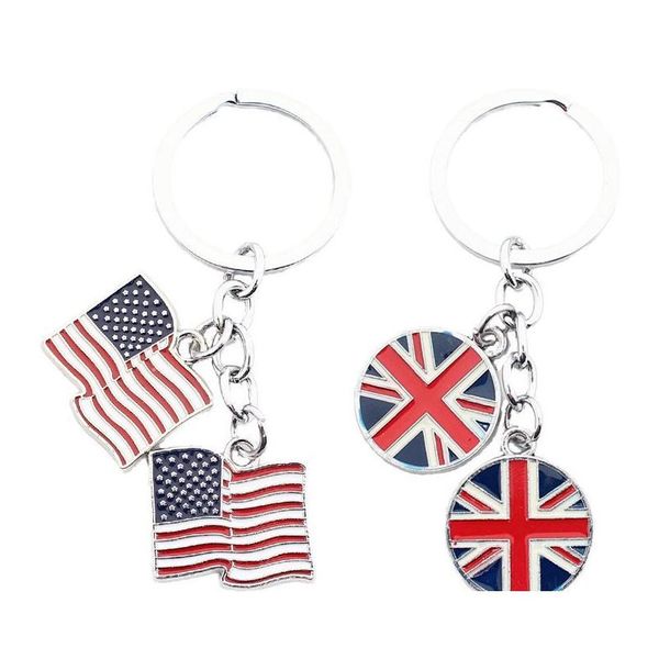Schlüsselanhänger Amerikanische Flagge Frauen Männer Schmuck Auto Kette Ringhalter Souvenir für Geschenk Drop Lieferung DHCP2
