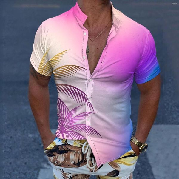 T-shirt da uomo manica lunga termica da uomo da uomo casual corta primavera estate collo con risvolto stampato in 3D per orgoglio grande e alto