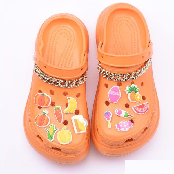 Peças de sapatos Acessórios Custom New Lives Fruit Designer Legumes Charm 3D Design Charms Pronto estoque Navio rápido Entrega direta Otisp