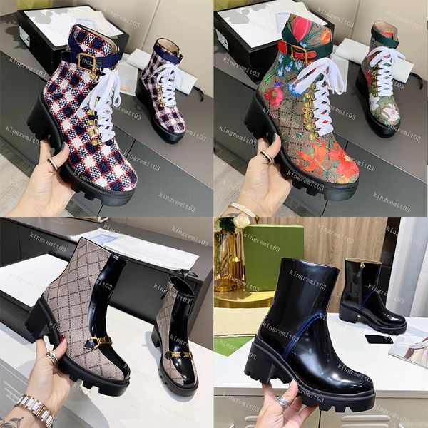 Designer Martin Wüstenstiefel, Knöchelschuhe mit hohem Absatz, Damen-Lederstiefel, Diamant-Vintage-Druck, echtes Leder, Schnalle, beste Qualität, klassische Schnürung, weißes Leder