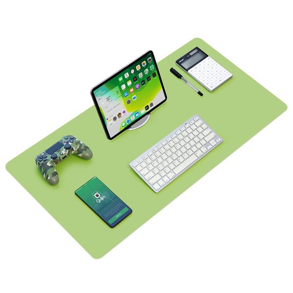 Tapete de mesa em PU verde vívido grande almofada de mouse para escrita Almofada de mesa Almofada de mesa Protetor de mesa Almofada para laptop para crianças e escritório