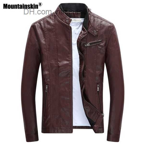 Мужские куртки Mountainskin 2020 Mens Pu Jackets Coats Motorcycle Biker Faux Leather Jacket Мужена