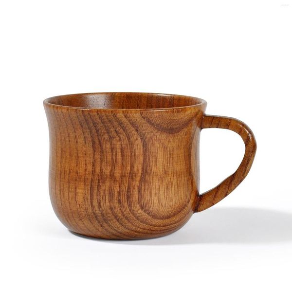 Tazze piattini tazza in legno vintage con venature del legno, caffè ecologico con manico