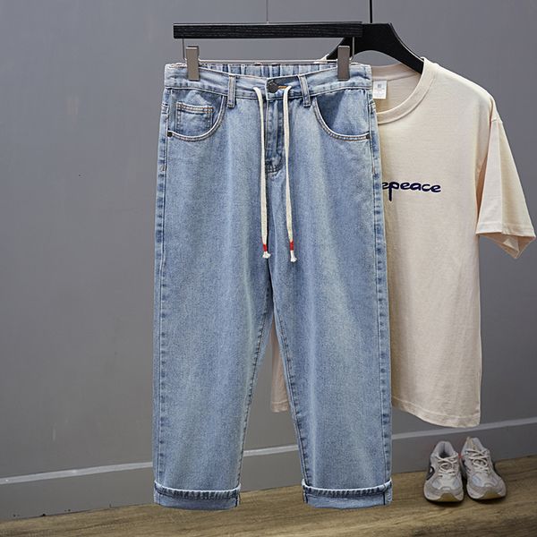Мужские джинсы плюс размер 42 44 48 мешковатые 2023 мужские эластичные талия джинсовая лодыжка брюки. Жирные повседневные широкие ноги 230724