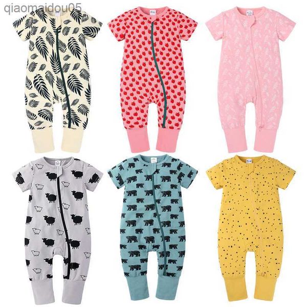 2023 Yaz Bebek Süren Erkek Kız Banana Sleepsuit Pijamalar Yenidoğan Çocuk Giysileri Toddler Pamuk Bodysuit Bebek Bebek Sulma L230712