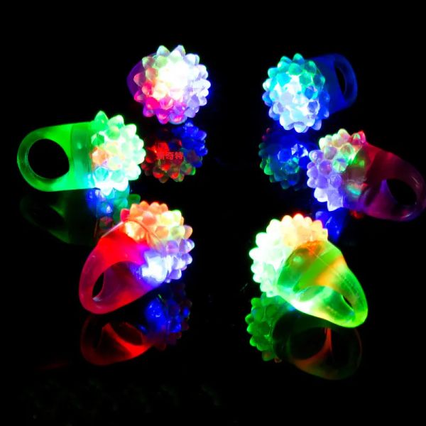 500pcs Flashing Bubble Ring Rave Party Piscando Soft Jelly Glow Venda imperdível! Cool Led Light Up Luzes LED de dedo LL