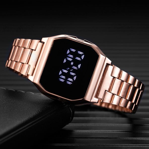 Kadın Saatleri Smvpwomen's Watches Lüks Moda Led Dijital Saat Kadın Çelik Meydanı Tam Dokunmatik Spor İzle Kadınlar Saat Reloj Muje 230724