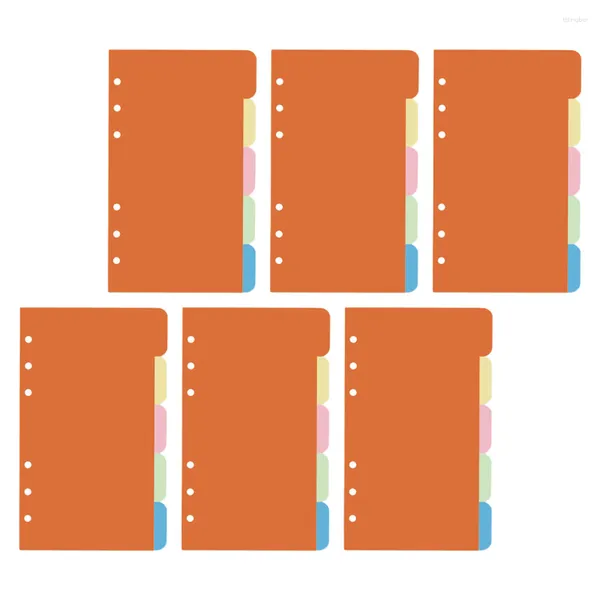 Pçs A5 Notebook Refill Fichários de folhas soltas 3- Ring A6 Bolsos Papel de enchimento Sistema de anotações Separador de páginas Divisores de cores