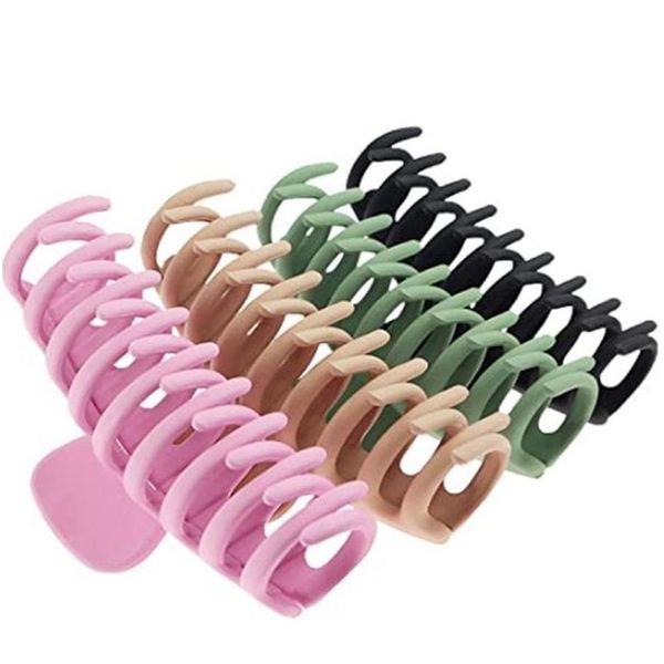 Copricapo Accessori per capelli Coreano Solido Grande artiglio Elegante Forcine per capelli in acrilico smerigliato Barrette Per le donne Ragazze Rectangar Claw Clip Drop Delive