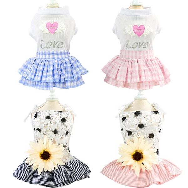 Abbigliamento per cani Abito per gatti Abbigliamento per cani per piccoli animali domestici Angelo Principessa Teddy Gonna Cucciolo Abbigliamento floreale Moda GattoCostume299a