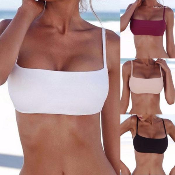 Top bikini non imbottiti Donna Bandeau Separa Girls Beachwear Only Top Female Sunthing Bthing Wear 2023 Drop