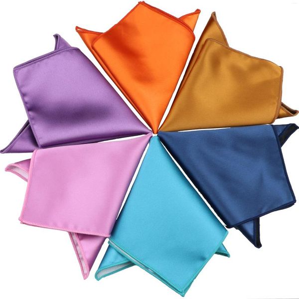 Fliegen Einfarbig Polyester Einstecktuch Für Männer Anzüge Glänzend Klassisch Marineblau Rot Schwarz Lässige Taschentücher Bar Hochzeitsaccessoires