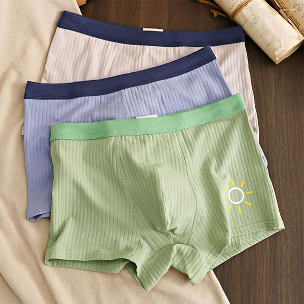 Cuecas Sweet Mens Sexy Sleep Bottom Cuecas U Pouch Macio Respirável Boxers Algodão Calções de Banho