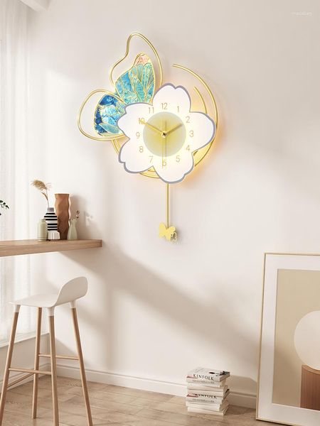 Relógios de parede Art Light Relógio de luxo Sala de estar criativa Moda Grande Mecanismo de decoração moderna Reloj De Pared Decoração de casa