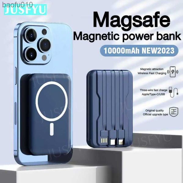 10000mAh per Magsafe Powerbank Magnetic Wireless Power Bank Batteria ausiliaria esterna portatile Caricabatterie rapido per iPhone 14 13 12 L230619