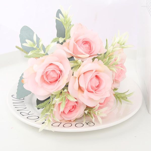 Dekorative Blumen, 30 cm, rosafarben, künstlich, hochwertige lila Seide, großer Blumenstrauß, Braut hält gefälschte Hochzeit, Heimdekoration, Wohnzimmer