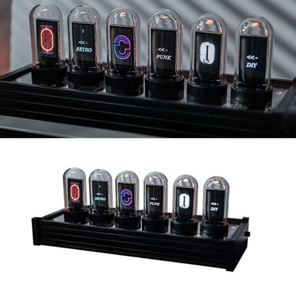 Orologi da parete Elekstube IPS Nixie Tube Orologio digitale Calendario elettronico LCD a 6 bit per display Time Po Creative Retro Desk Deco 230721