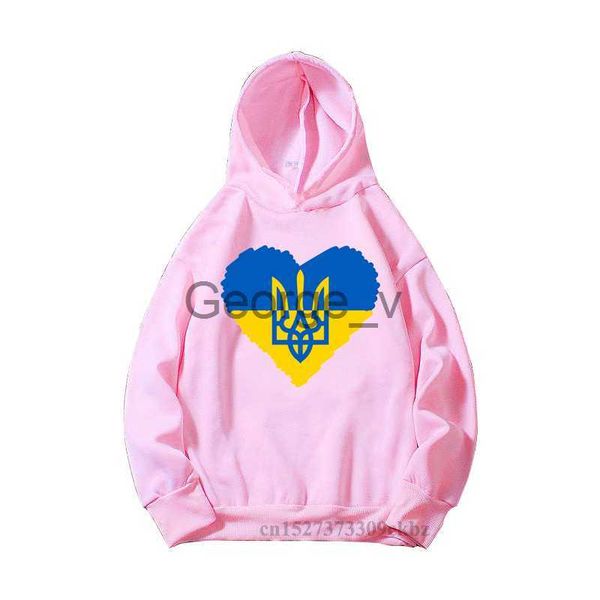 Hoodies Sweatshirts Meninas Nova Moda Ucraniano Tridente Bandeira Girassol Borboleta Print Rosa Hoodies Crianças Casual Amarelo Azul Love Sweatshir Tops J230724