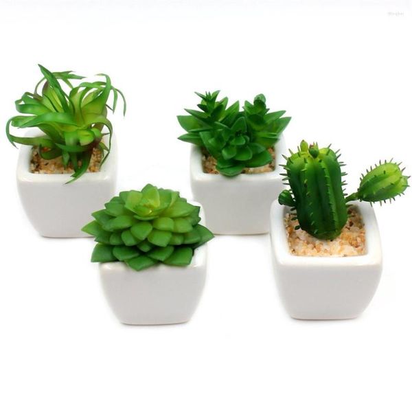 Fiori Decorativi Set Di 4 Mini Piante Succulente Artificiali Assortite Piccole Piante Finte Per La Decorazione Piante Grasse Finte