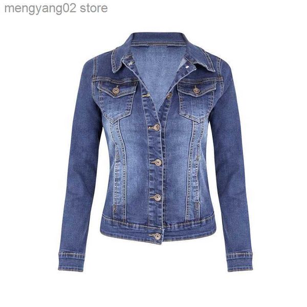 Jaquetas femininas curtas jaquetas jeans femininas outono lavagem manga longa vintage casual jaqueta jeans bomber casaco jeans jaqueta feminina outerwear t230724